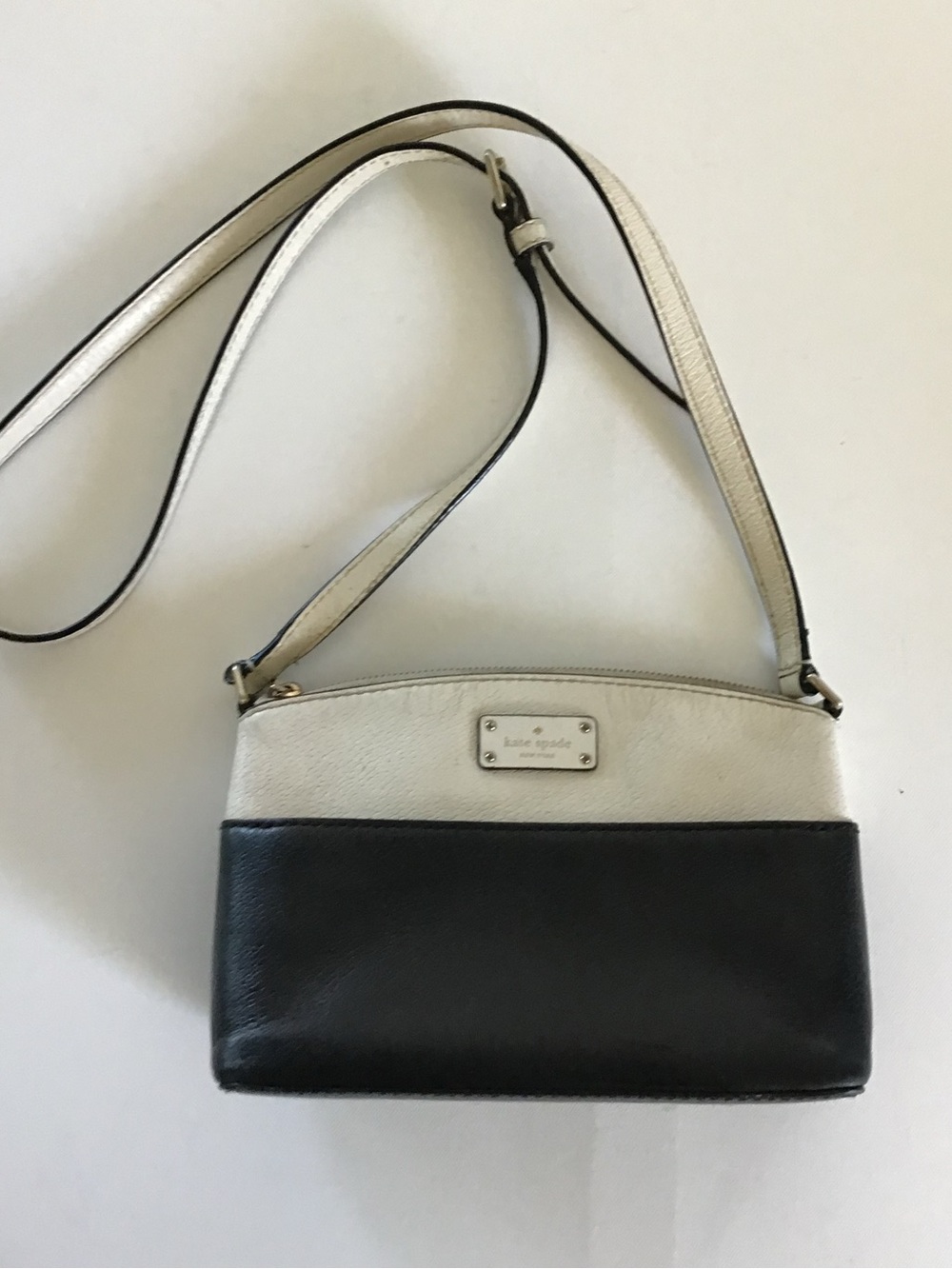 Kate Spade New York Grove Street Colorblock Crossbody Bag Black Cream Leather
